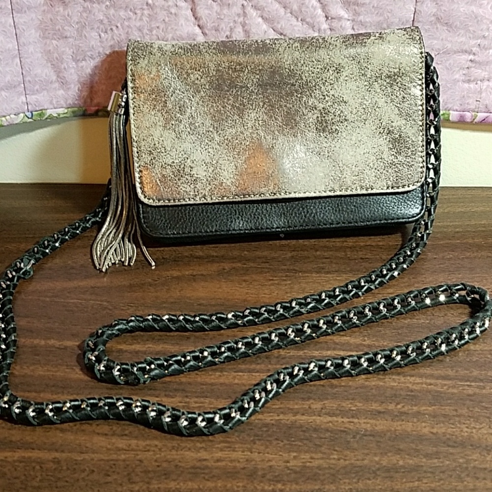 Aimee Kestenberg crossbody bag with silver chain